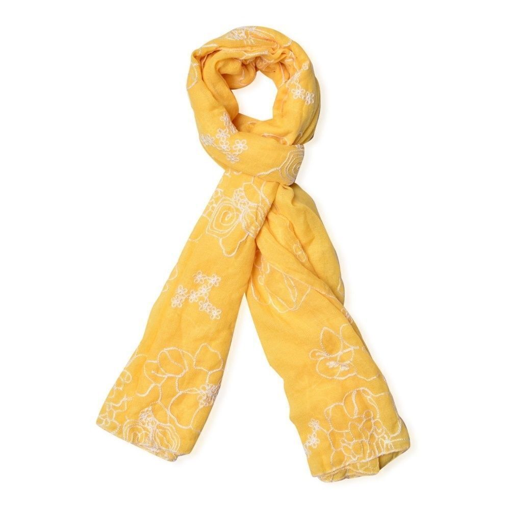 Scarf Yellow Cotton & Polyester